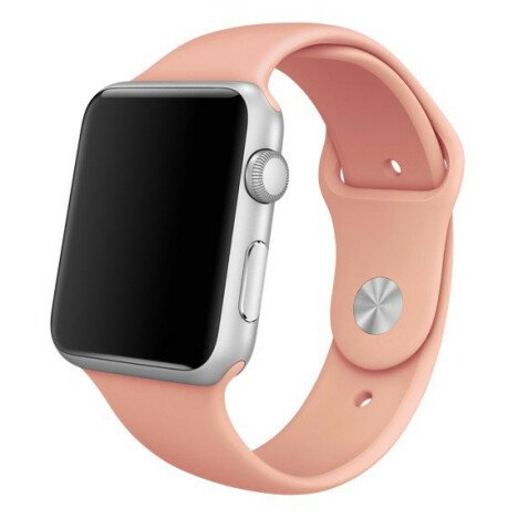 Curea iUni compatibila cu Apple Watch 1/2/3/4/5/6/7, 44mm, Silicon, Vintage Rose